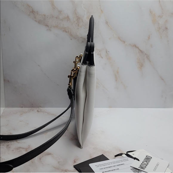 Moschino top handle mini shopper crossbody bag, belt bag or tote white. NEW! - Picture 4 of 8